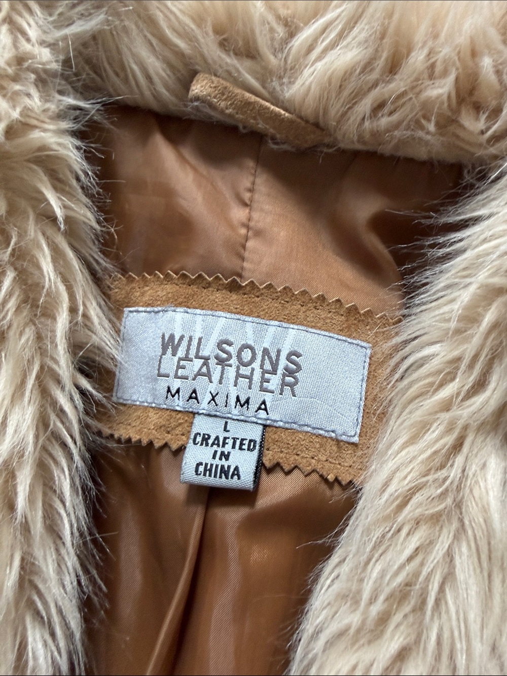 Vintage suede maxi coat with fur collar - Picture 7 of 9